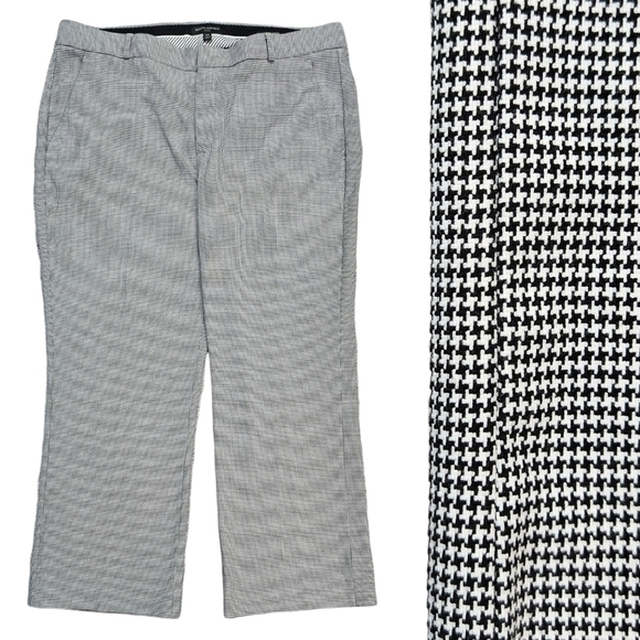 Banana Republic Logan Mini Houndstooth Trousers Career Preppy TALL LONG - Picture 1 of 9